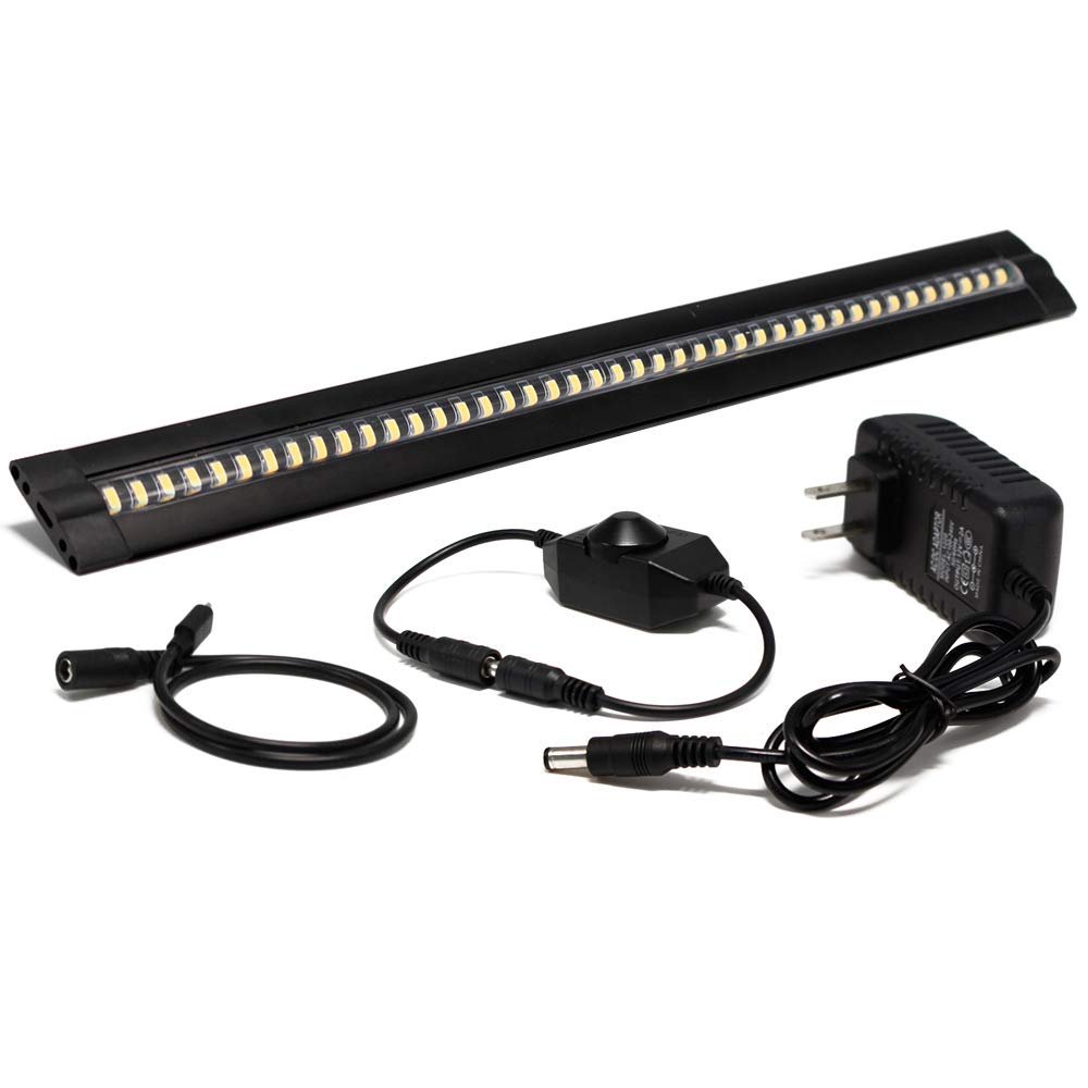 13 Inch LED Under Cabinet Lighting, 12V 5W Ultra-Thin Plug-in Under Cabinet Light, Dimmable Warm White 3000K, CRI90 LED Under Counter Light for Kitchen, Shelf, Workbench, Cupboard