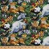 Cotton A Rare Occasion Baby Safari Jungle Animals Elephant Cub Koala Gorilla Parrot Panda Zebra Giraffe Cotton Fabric Print by The Yard (AL-2016-3C-1) view 1