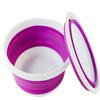 Suplove Travel Portable Foldable wash Basin Plastic Bucket Laundry Basin (Purple) view 2