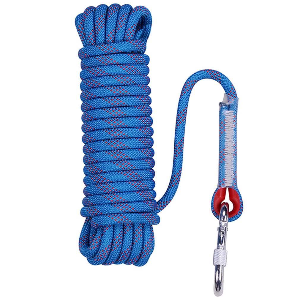 Aoneky Outdoor 10mm 98ft Static Utility Rope, Heavy Duty Polyester Rope for Pulling, Rigging, Tree Work & Hunting, Gym Fitness, 2000LB Tensile Strength, Blue