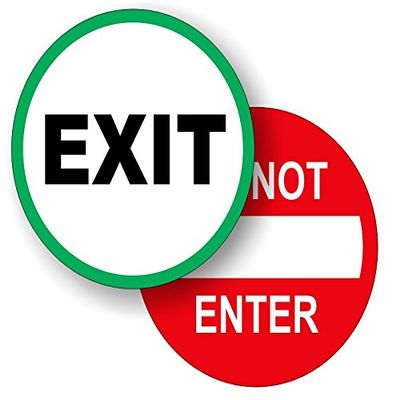 5-inch Round EXIT and DO NOT ENTER Vinyl Door Decals | Weatherproof Stickers | Glass Entry Labels