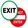 5-inch Round EXIT and DO NOT ENTER Vinyl Door Decals | Weatherproof Stickers | Glass Entry Labels view 1