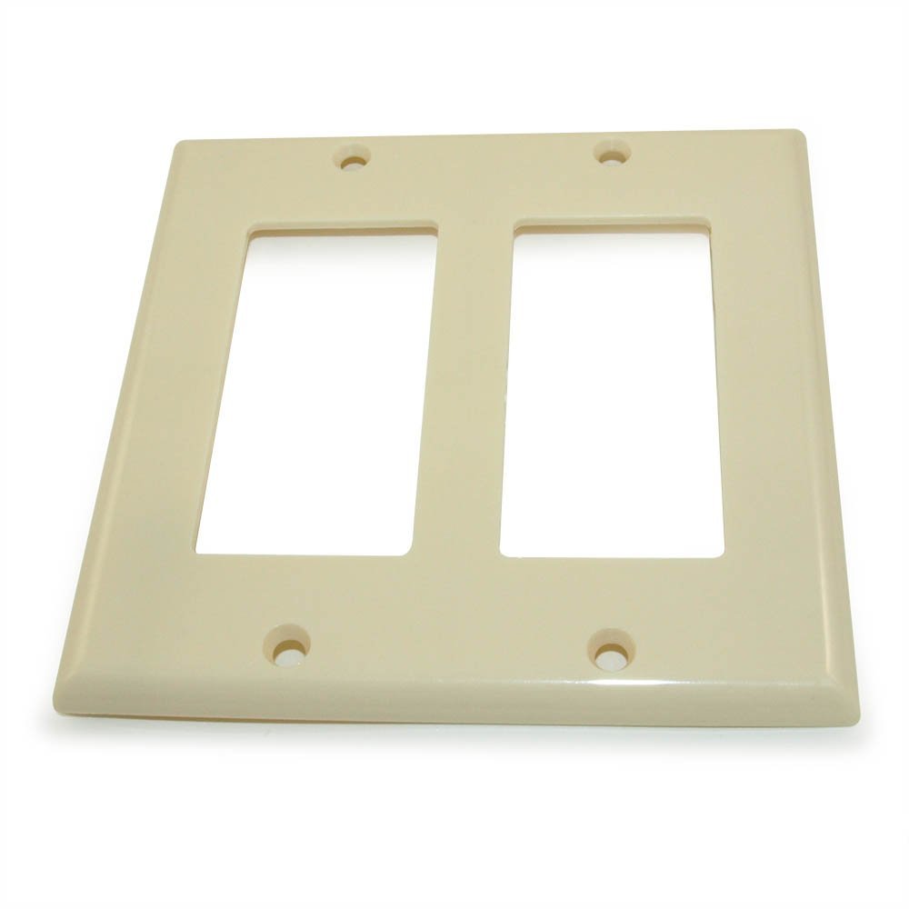 MyCableMart Wallplate: 2 Gang Decor Plate Frame, Ivory