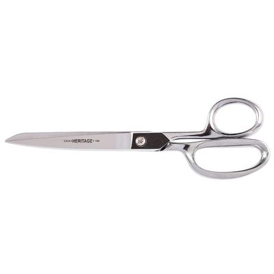 Klein Tools G109HC Scissors, Made in USA, Straight Trimmer with Blunt Tips for Cutting Fabric, Canvas, Felt, Silk, Cord, and More, 9-Inch