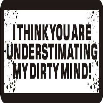 1080 Graphics 3 - I Think You are Underestimating My Dirty Mind! 1 1/4" x 3" Hard Hat Biker Helmet Stickers Bs267