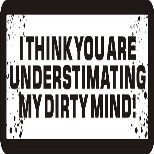 1080 Graphics 3 - I Think You are Underestimating My Dirty Mind! 1 1/4" x 3" Hard Hat Biker Helmet Stickers Bs267