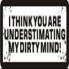 1080 Graphics 3 - I Think You are Underestimating My Dirty Mind! 1 1/4" x 3" Hard Hat Biker Helmet Stickers Bs267 view 1