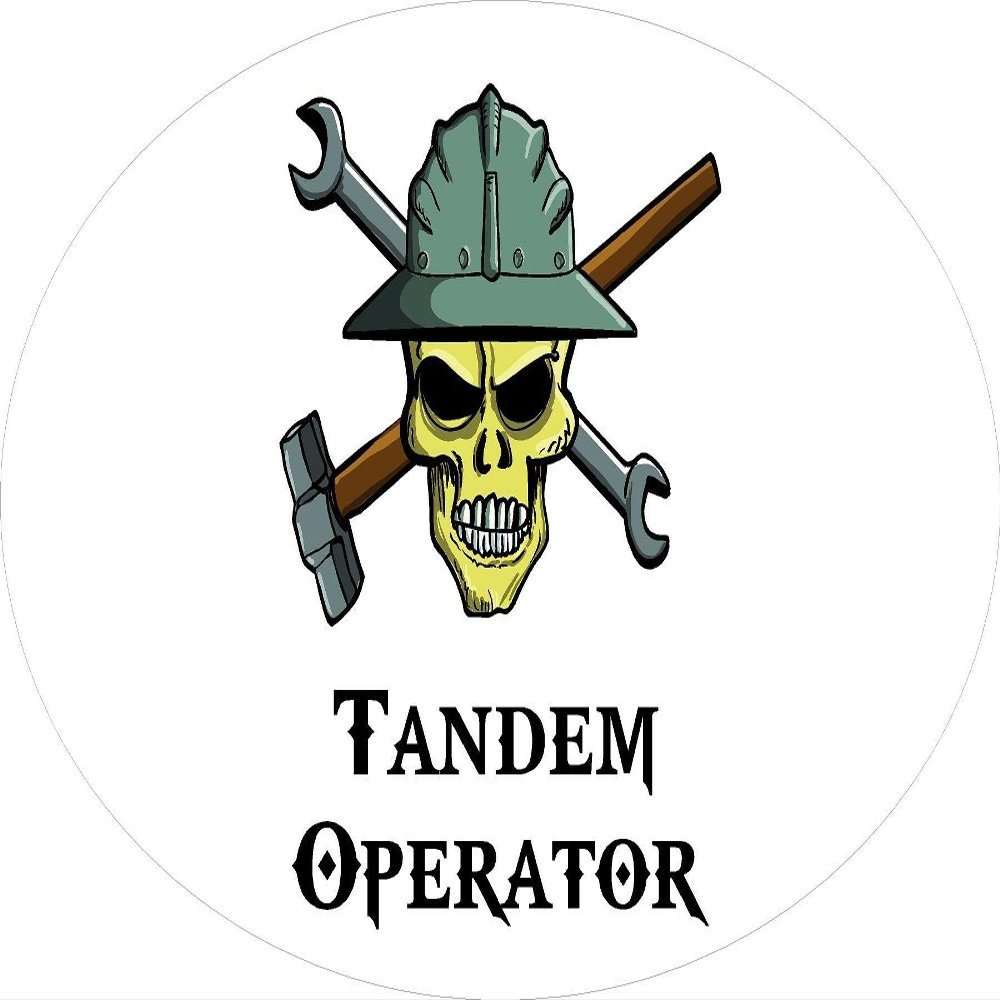 3 - Tandem Operator Skull Hard Hat/Helmet Stickers 1 1/2" x 3" H339