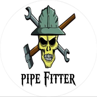 3 - Pipe Fitter Skull Hard Hat/Helmet Stickers 1 1/2" x 3" H317