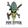 3 - Pipe Fitter Skull Hard Hat/Helmet Stickers 1 1/2" x 3" H317 view 1