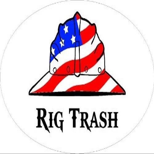3 - Rig Trash Hard Hat/Helmet Stickers 1 1/2" x 3" H240