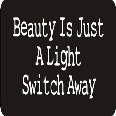 1080 Graphics 3 - Beauty is Just A Light Switch Away 1 1/4" x 3" Hard Hat Biker Helmet Stickers Bs057
