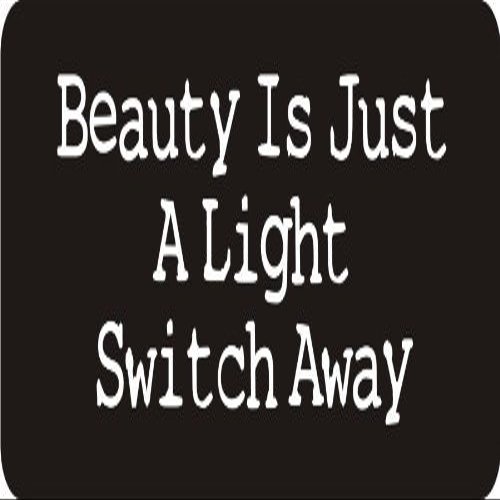 1080 Graphics 3 - Beauty is Just A Light Switch Away 1 1/4" x 3" Hard Hat Biker Helmet Stickers Bs057