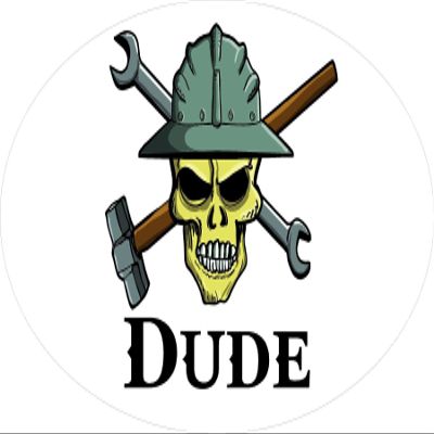 3 - Dude Skull Hard Hat/Helmet Stickers 1 1/2" x 3" H307