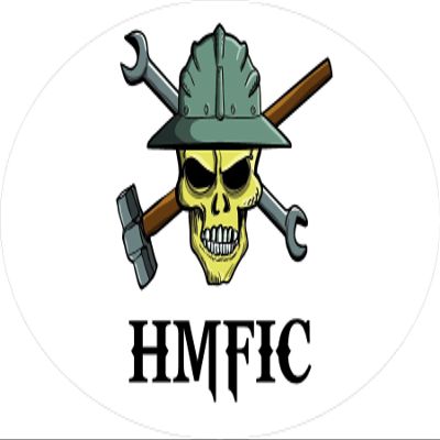 3 - Hmfic Skull Hard Hat/Helmet Stickers 1 1/2" x 3" H320