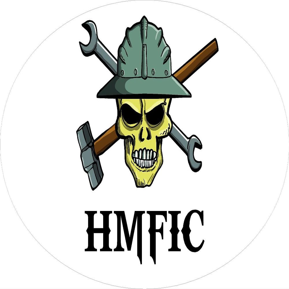 3 - Hmfic Skull Hard Hat/Helmet Stickers 1 1/2" x 3" H320