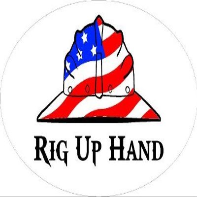 3 - Rig Up Hand Hard Hat / Helmet Stickers 1 1/2" x 3" H284