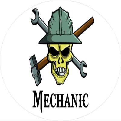 3 - Mechanic Skull Hard Hat/Helmet Stickers 1 1/2" x 3" H295