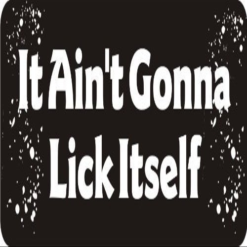 1080 Graphics 3 - It Ain't Gonna Lick Itself 1 1/4" x 3" Hard Hat Biker Helmet Stickers Bs353