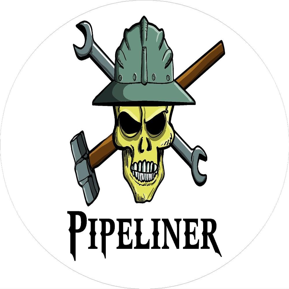 3 - Pipeliner Skull Hard Hat/Helmet Stickers 1 1/2" x 3" H310