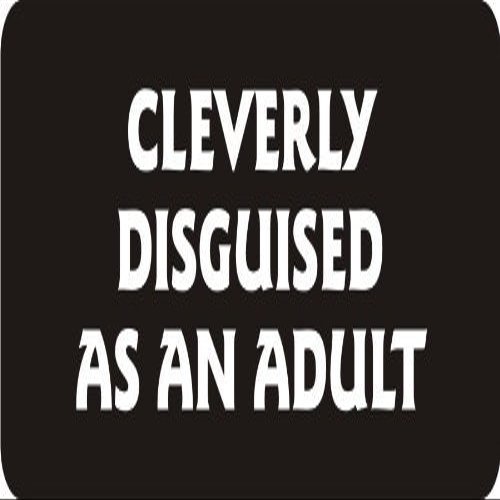 3 - Cleverly Disguised As An Adult 1 1/4" x 3" Hard Hat Biker Helmet Stickers Bs087