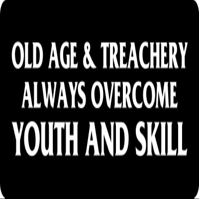 1080 Graphics 3 - Old Age and Treachery Hard Hat/Biker Helmet Sticker BS 1155
