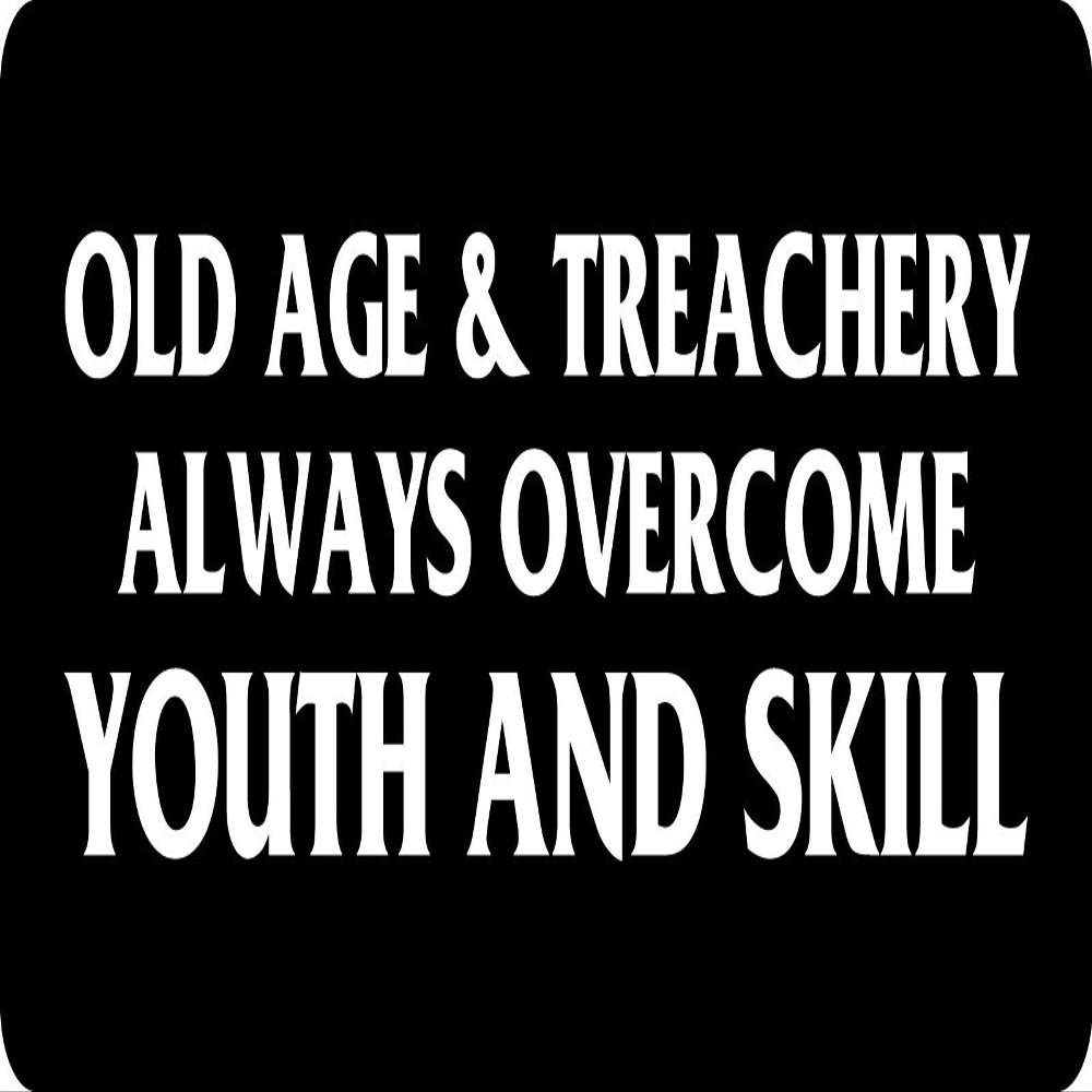 1080 Graphics 3 - Old Age and Treachery Hard Hat/Biker Helmet Sticker BS 1155