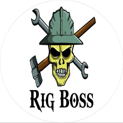 3 - Rig Boss Skull Hard Hat/Helmet Stickers 1 1/2" x 3" H305