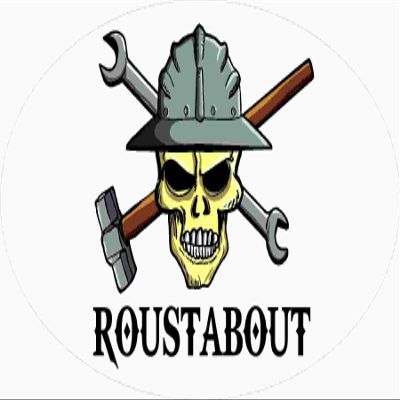 3 - Skull Roustabout 1.5" x 3" Hard Hat Stickers H392