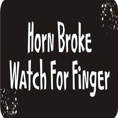 1080 Graphics 3 - Horn Broke Watch for Finger 1 1/4" x 3" Hard Hat Biker Helmet Stickers Bs196