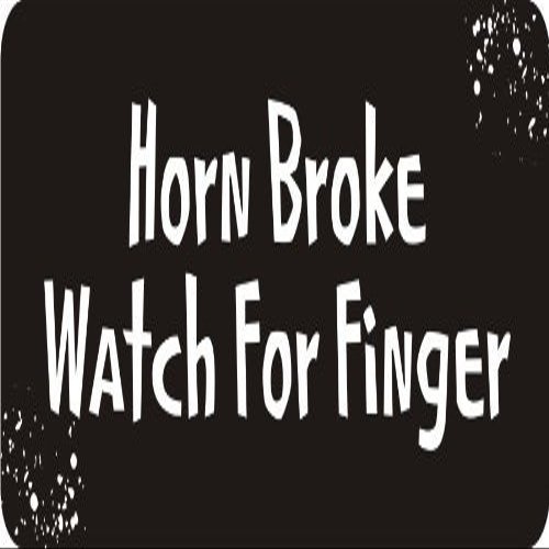 1080 Graphics 3 - Horn Broke Watch for Finger 1 1/4" x 3" Hard Hat Biker Helmet Stickers Bs196