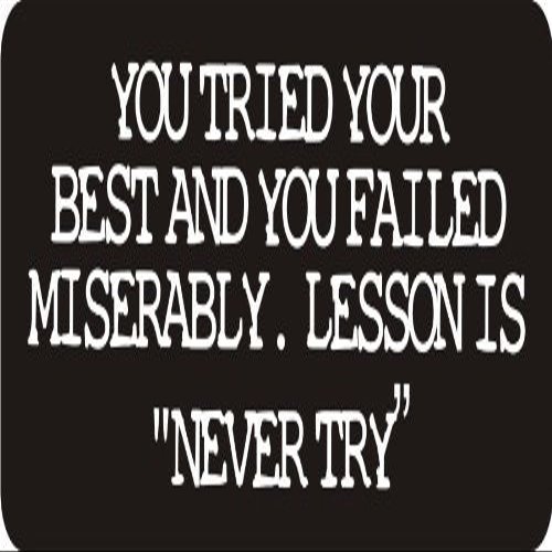 1080 Graphics 3 - You Tried Your Best and You Failed Miserably. Lesson. Never Try 1 1/4" x 3" Hard Hat Biker Helmet Stickers.