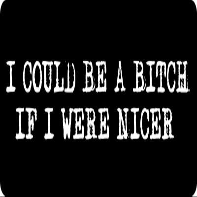 1080 Graphics 3 - I Could Be A Bitch If I were Nicer Hard Hat/Biker Helmet Sticker BS 902