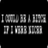 1080 Graphics 3 - I Could Be A Bitch If I were Nicer Hard Hat/Biker Helmet Sticker BS 902 view 1
