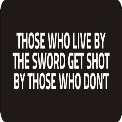 1080 Graphics 3 - Those Who Live by The Sword Get Shot by Those Who Don't 1 1/4" x 3" Hard Hat Biker Helmet Stickers Bs551