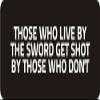 1080 Graphics 3 - Those Who Live by The Sword Get Shot by Those Who Don't 1 1/4" x 3" Hard Hat Biker Helmet Stickers Bs551 view 1