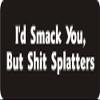 1080 Graphics 3 - I'd Smack You, But Shit Splatters 1 1/4" x 3" Hard Hat Biker Helmet Stickers Bs279 view 1