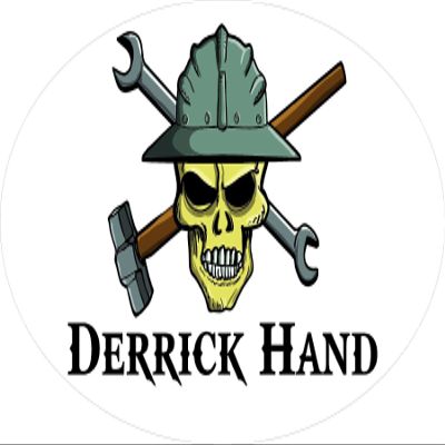 3 - Derrick Hand Skull Hard Hat/Helmet Stickers 1 1/2" x 3" H333