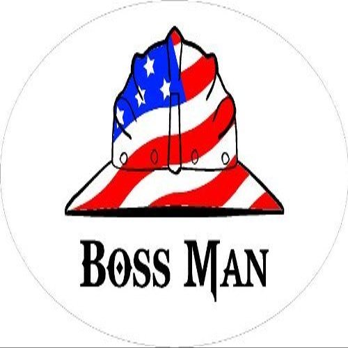 3 - Bossman Hard Hat/Helmet Stickers 1 1/2" x 3" H254