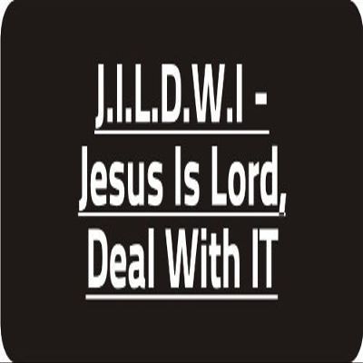 1080 Graphics 3 - J.I.L.D.W.I - Jesus is Lord, Deal with It 1 1/4" x 3" Hard Hat Biker Helmet Stickers Bs368
