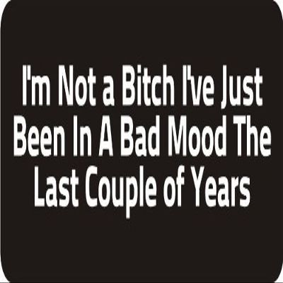 1080 Graphics 3 - I'm Not A Bitch I've Just Been in A Bad Mood The Last Couple of Years 1 1/4" x 3" Hard Hat Biker Helmet Stickers...