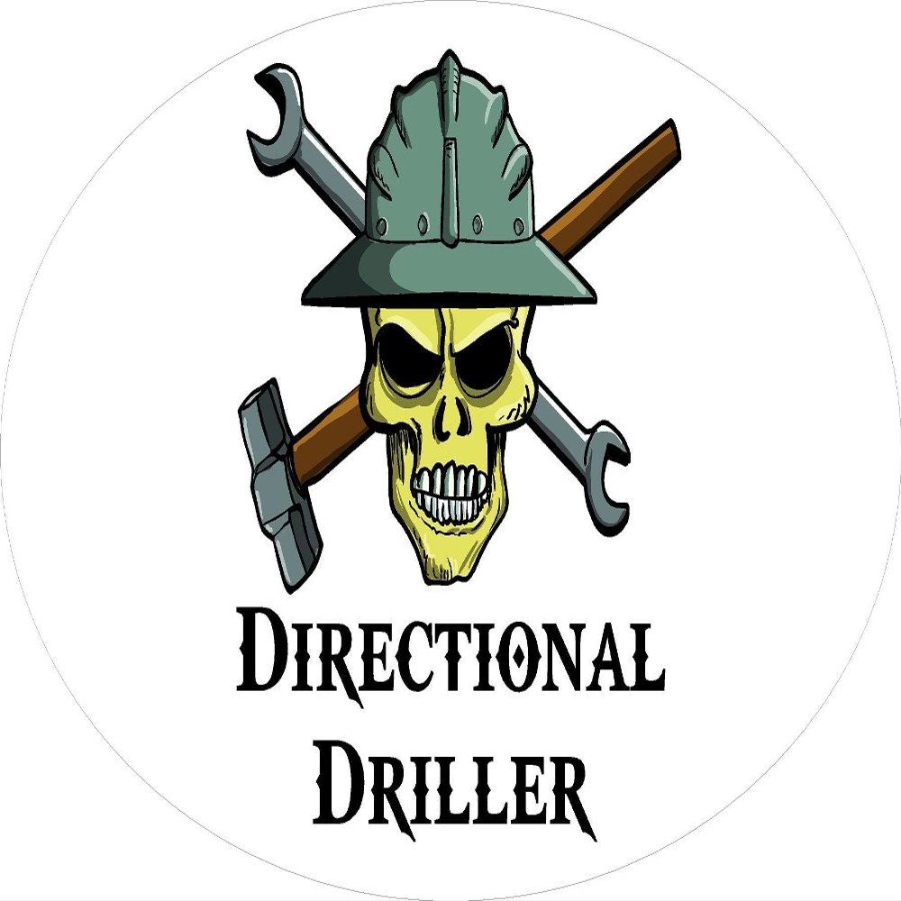 3 - Directional Driller Skull Hard Hat/Helmet Stickers 1 1/2" x 3" H313