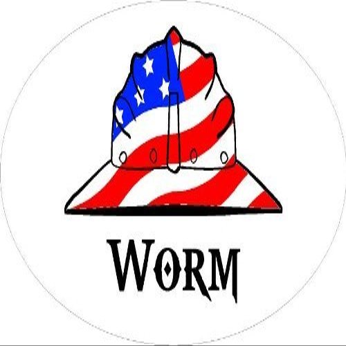3 - Worm Hard Hat/Helmet Stickers 1 1/2" x 3" H286