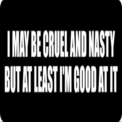 1080 Graphics 3 - I May Be Cruel and Nasty Hard Hat/Biker Helmet Sticker BS 1271