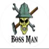 3 - Boss Man Skull Hard Hat/Helmet Stickers 1 1/2" x 3" H314 view 1