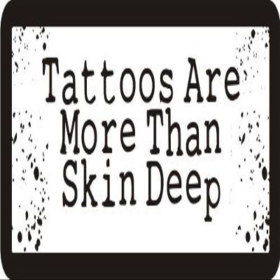 1080 Graphics 3 - Tattoos are More Than Skin Deep 1 1/4" x 3" Hard Hat Biker Helmet Stickers Bs531
