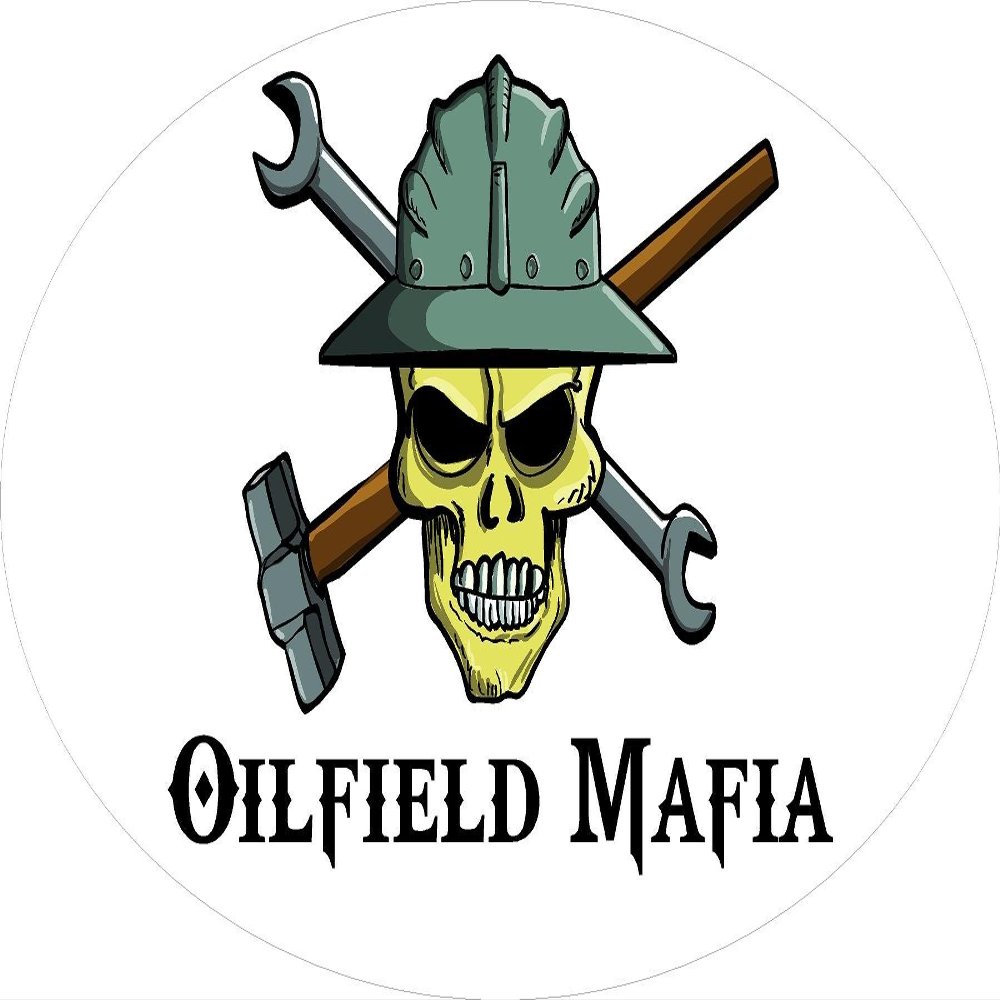 3 - Oilfield Mafia Skull Hard Hat/Helmet Stickers 1 1/2" x 3" H303