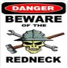 3 - Danger Beware of The Redneck 1.5" x 2.25" Hard Hat Stickers H367 view 1