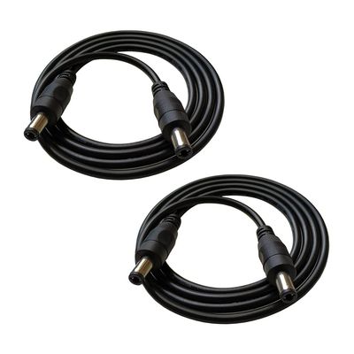 DZYDZR 2pcs 1 Meter 2.1mm x 5.5mm DC 12V Adapter Cable DC Plug Extension Cable Male to Male Black, for LED, CCTV, Car, Monitors, and More (3.3ft)