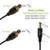 DZYDZR 2pcs 1 Meter 2.1mm x 5.5mm DC 12V Adapter Cable DC Plug Extension Cable Male to Male Black, for LED, CCTV, Car, Monitors, and More (3.3ft) view 3